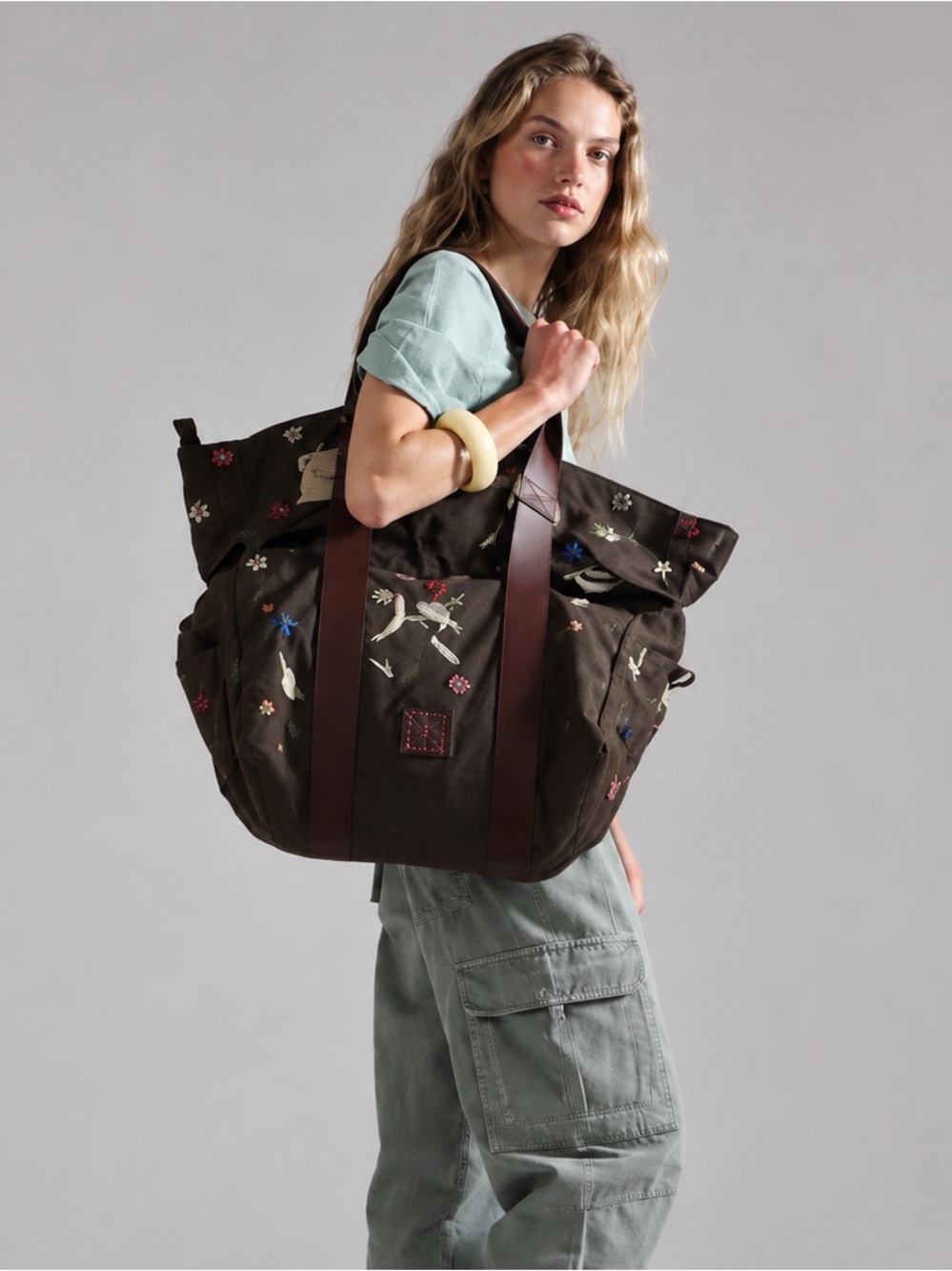 The Falls x We The Free Embroidered Long Weekend Bag